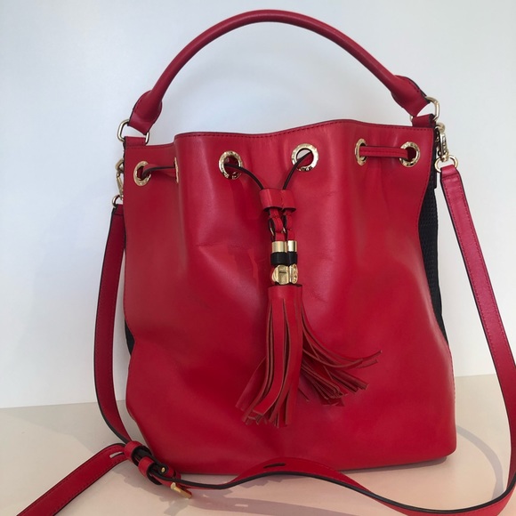 Henri Bendel Red leather bucket bag - Picture 1 of 3